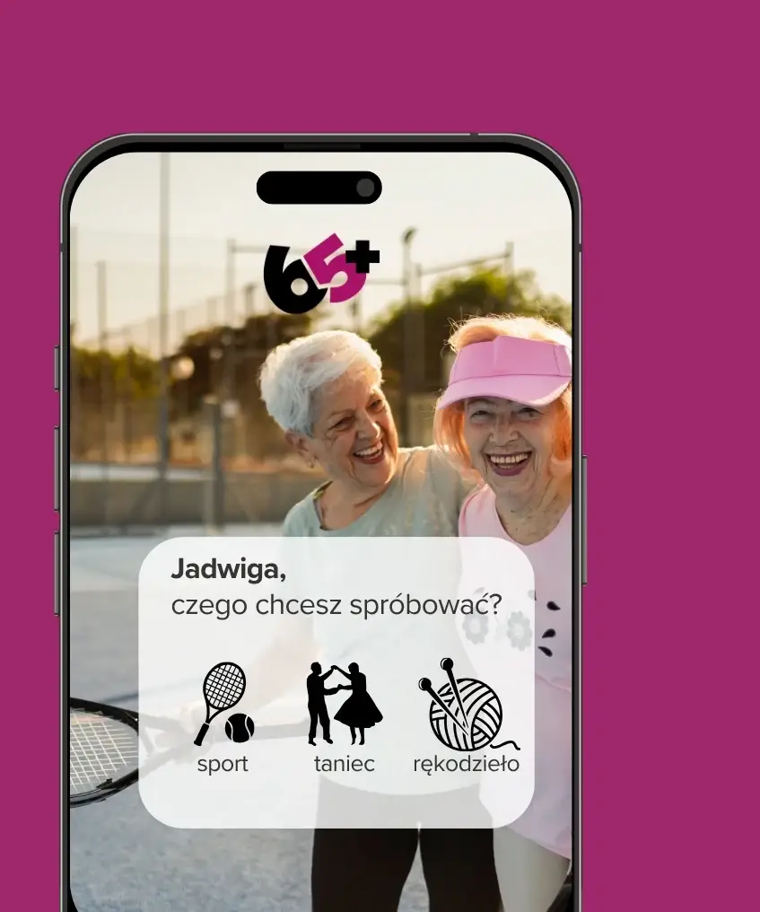 Aplikacja Ekipa 65+ w telefonie